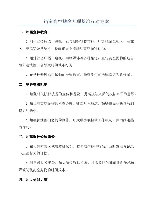 街道高空抛物专项整治行动方案