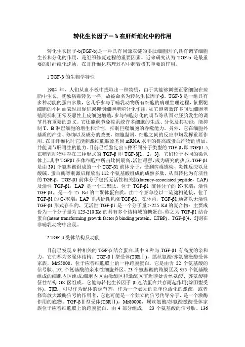 转化生长因子-b在肝纤维化中的作用