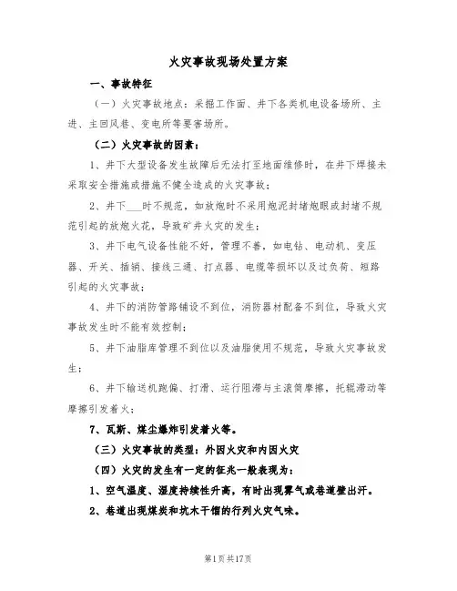 火灾事故现场处置方案（4篇）
