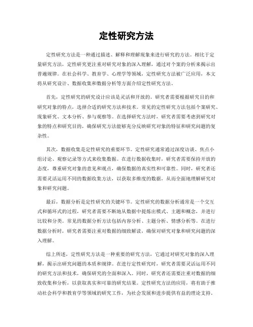 定性研究方法