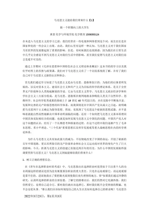 马克思主义能给我们带来什么