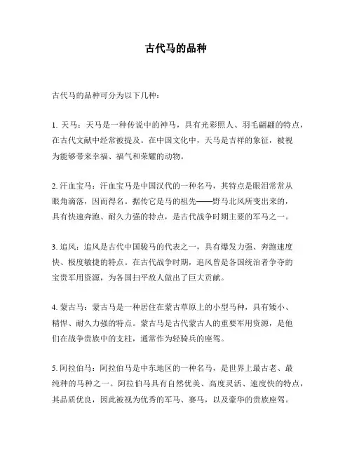 古代马的品种