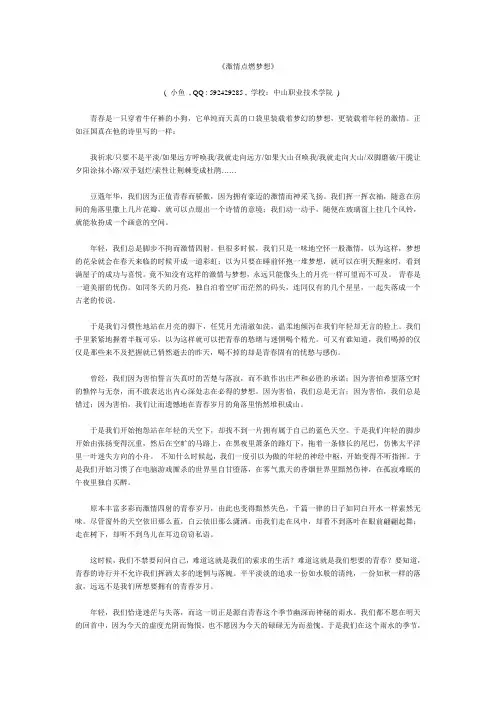 激情点燃梦想
