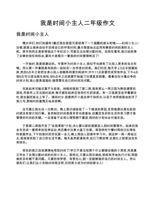 我是时间小主人二年级作文