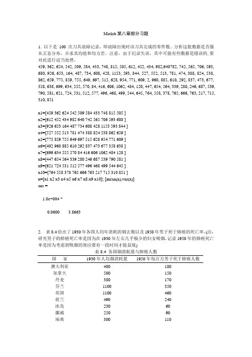 matalb第八章课后习题