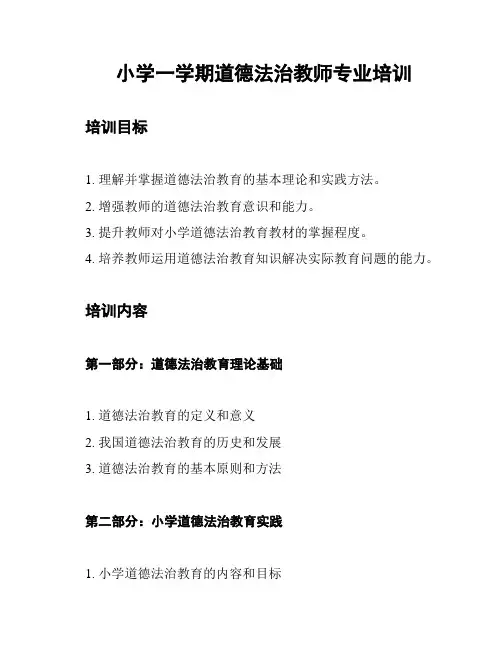 小学一学期道德法治教师专业培训