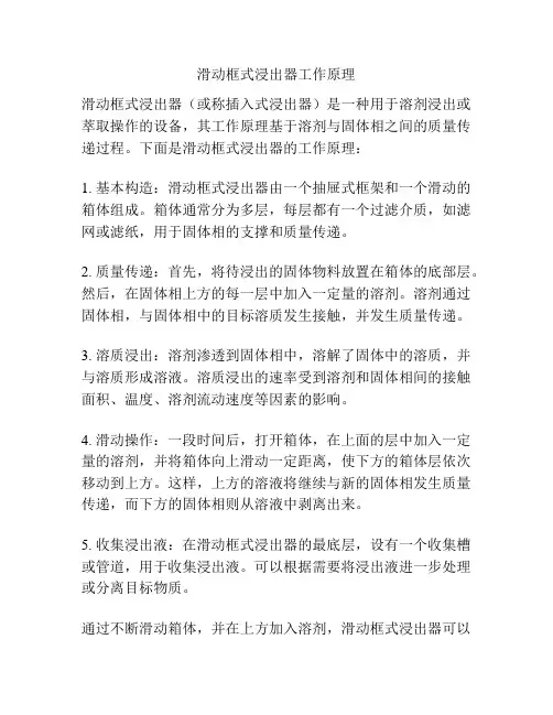 滑动框式浸出器工作原理