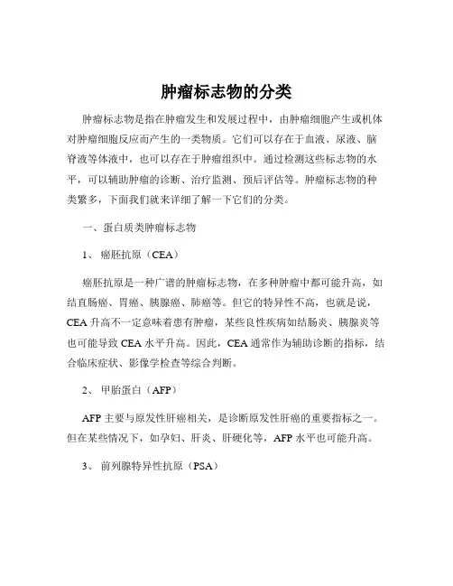 肿瘤标志物的分类