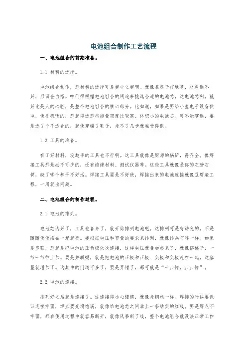 电池组合制作工艺流程
