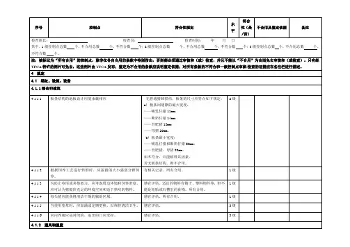 gap认证猪控制点与符合性规范检查表