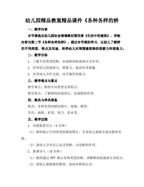 幼儿园精品教案精品课件《各种各样的桥