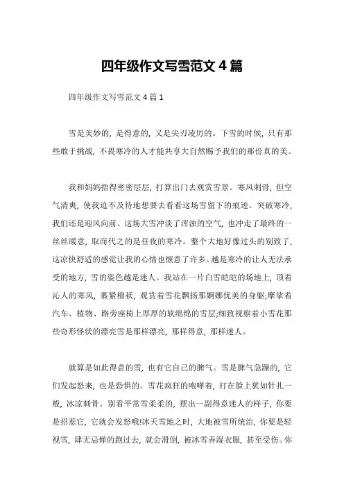 四年级作文写雪范文4篇