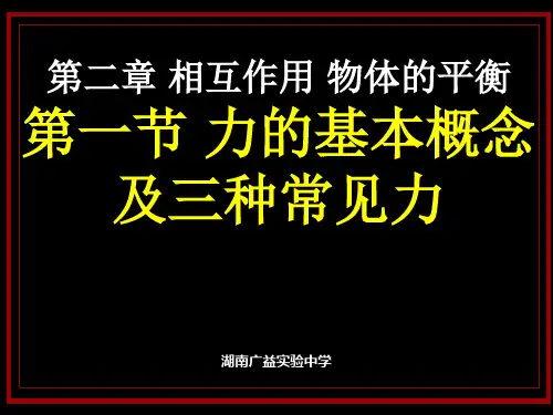 第二章 第一节 力的基本概念及三种常见的力