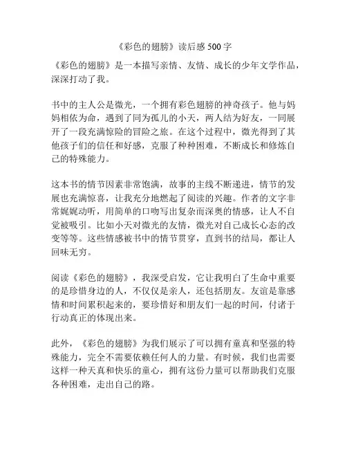 《彩色的翅膀》读后感500字