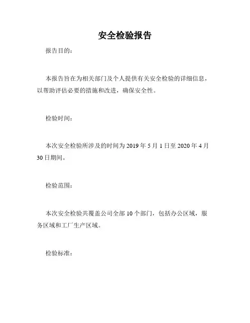 安全检验报告