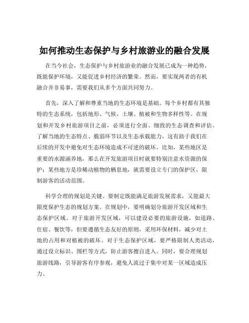 如何推动生态保护与乡村旅游业的融合发展