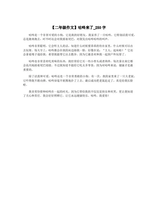 【二年级作文】咕咚来了_250字