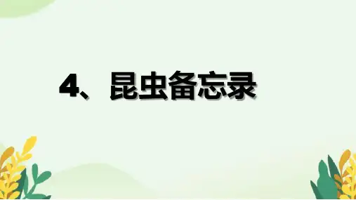 部编版小学语文三年级下册4昆虫备忘录教学PPT
