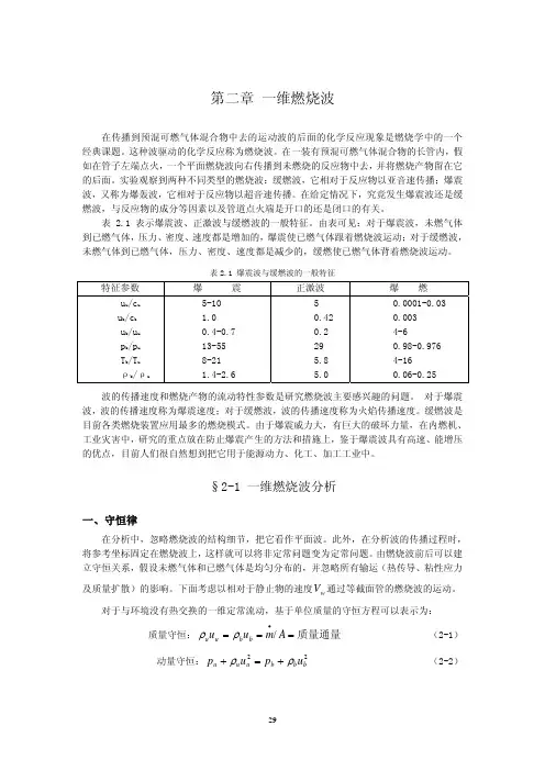 一维燃烧波