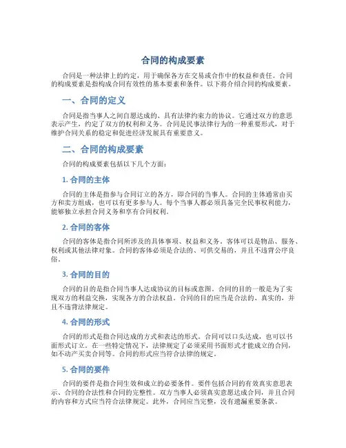 合同的构成要素