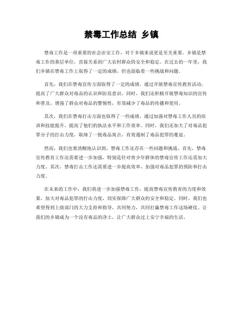 禁毒工作总结 乡镇