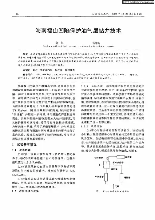 海南福山凹陷保护油气层钻井技术