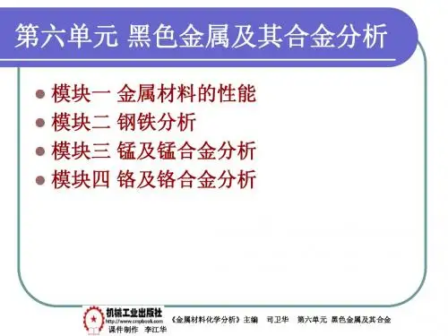 黑色金属及其合金分析