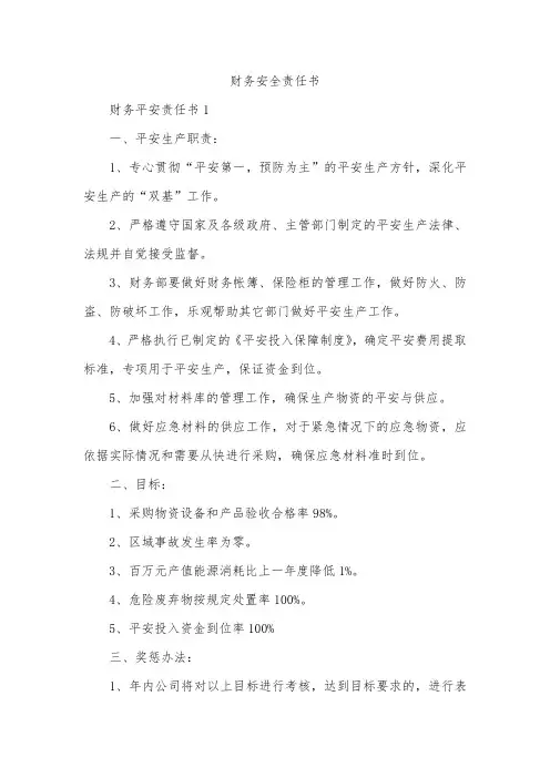 财务安全责任书