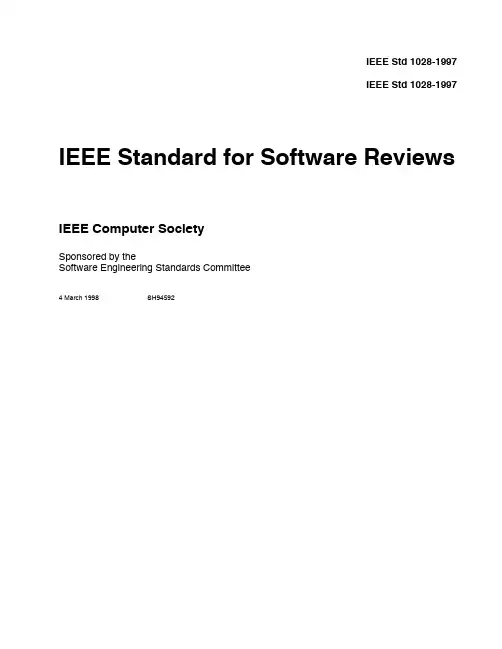 IEEE Standard for Software Reviews 1028-1997