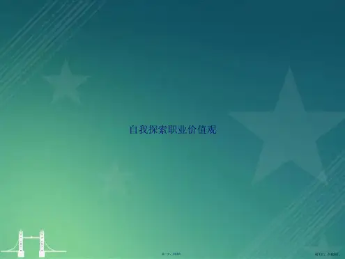 自我探索职业价值观讲课文档