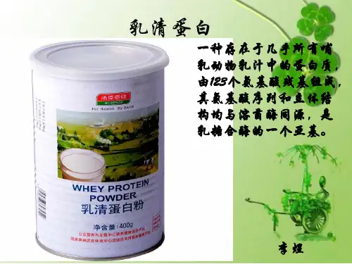 个人讲座资料：乳清蛋白ppt
