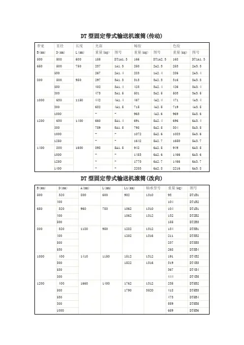 DT型固定带式输送机滚筒