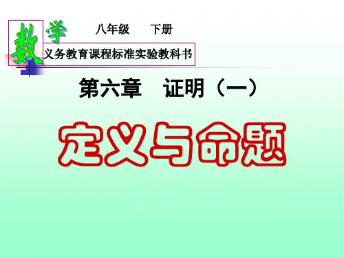 《定义与命题》证明PPT课件