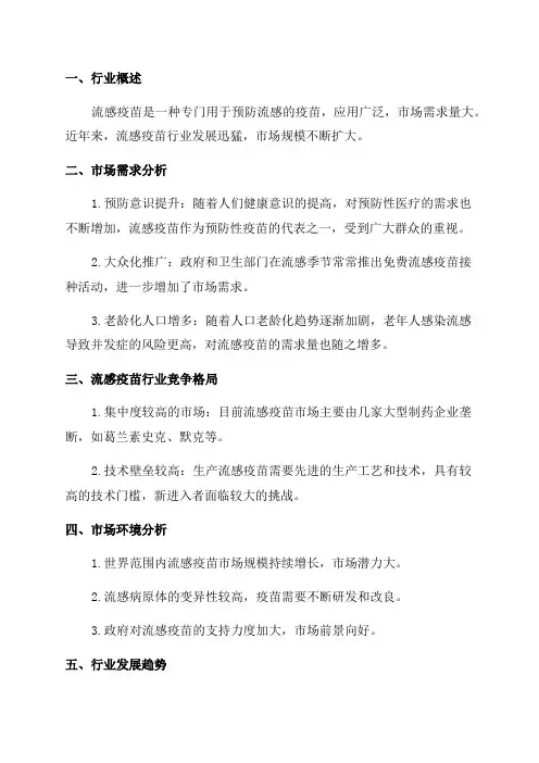 2024年流感疫苗行业分析报告