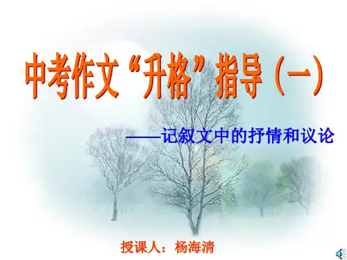 中考作文“升格”指导(一)
