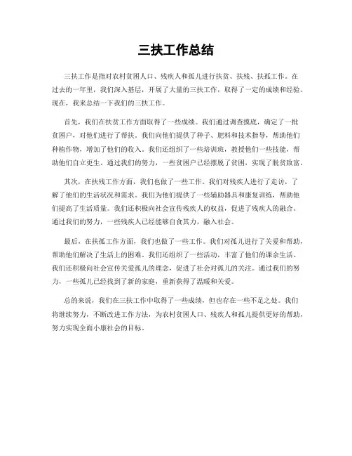 三扶工作总结