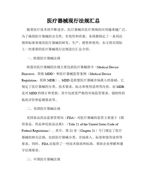 医疗器械现行法规汇总