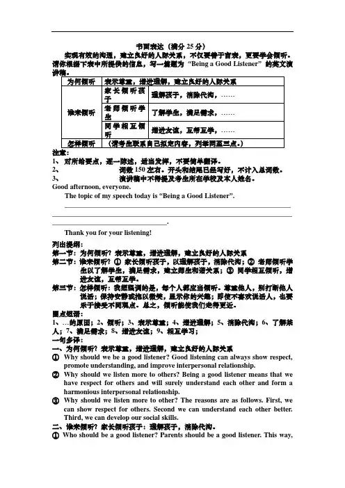 高考英语试题江苏卷书面表达讲评