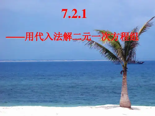 华师大版七年级数学下册第七章《代入法(第一课时)》课课件