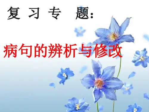 中考复习：病句的辨析与修改  课件(共74张PPT)