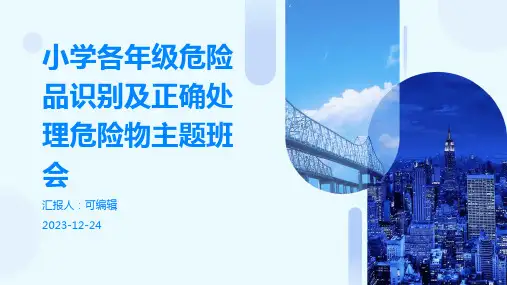 小学各年级, 危险品识别,学会正确处理危险物,主题班会ppt