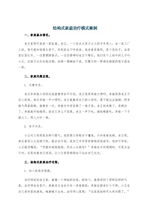 结构式家庭治疗模式案例