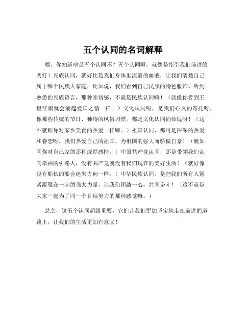 五个认同的名词解释