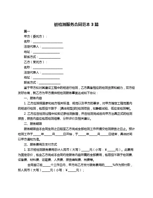 桩检测服务合同范本3篇