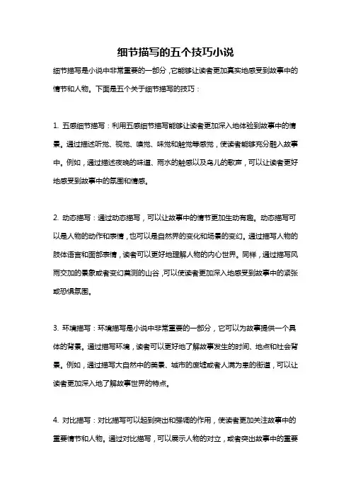 细节描写的五个技巧小说