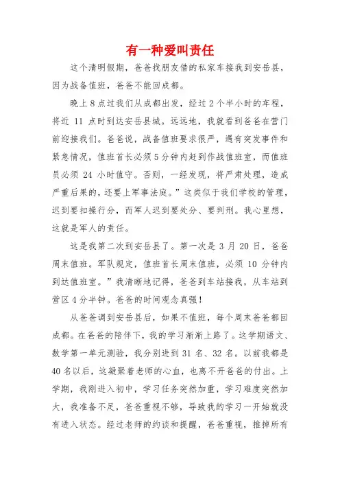 高中作文：有一种爱叫责任