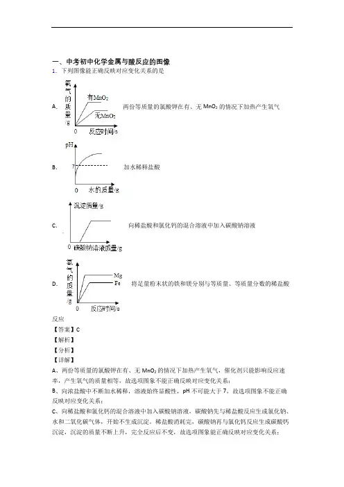 2020-2021备战中考化学培优 易错 难题(含解析)之金属与酸反应的图像附答案