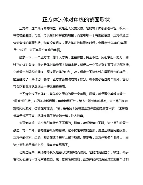 正方体过体对角线的截面形状