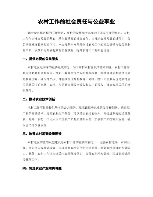 农村工作的社会责任与公益事业