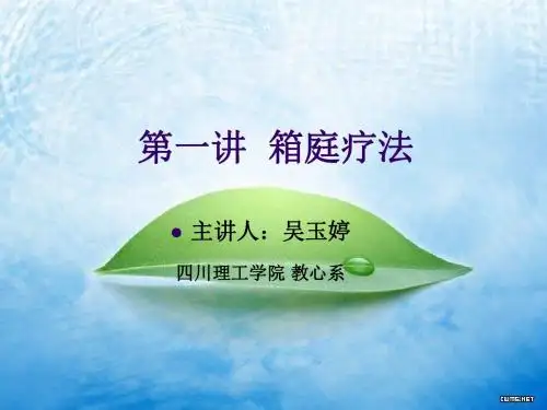 心理咨询与治疗 第四讲 箱庭疗法 PPT 2013.3.27